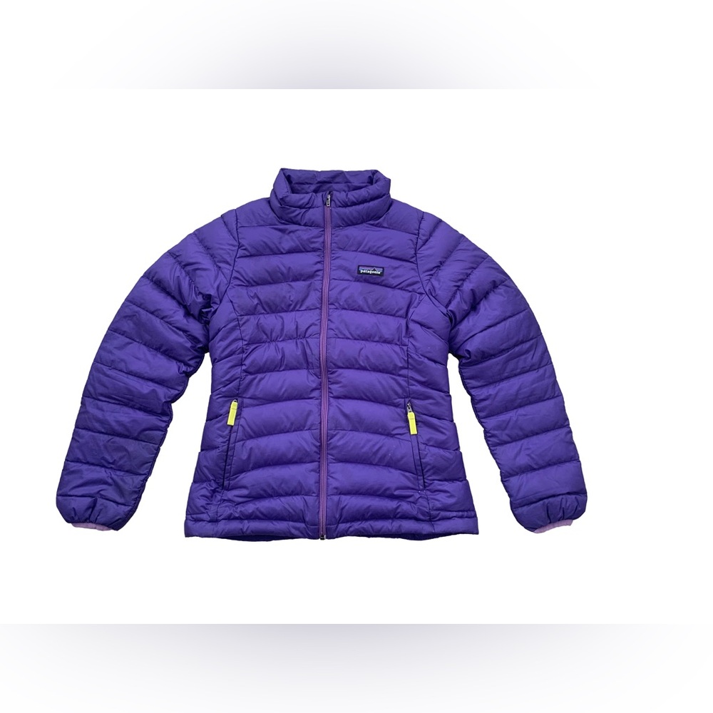Patagonia Girls Size Large, 12, Purple Down Sweater Puffer Coat